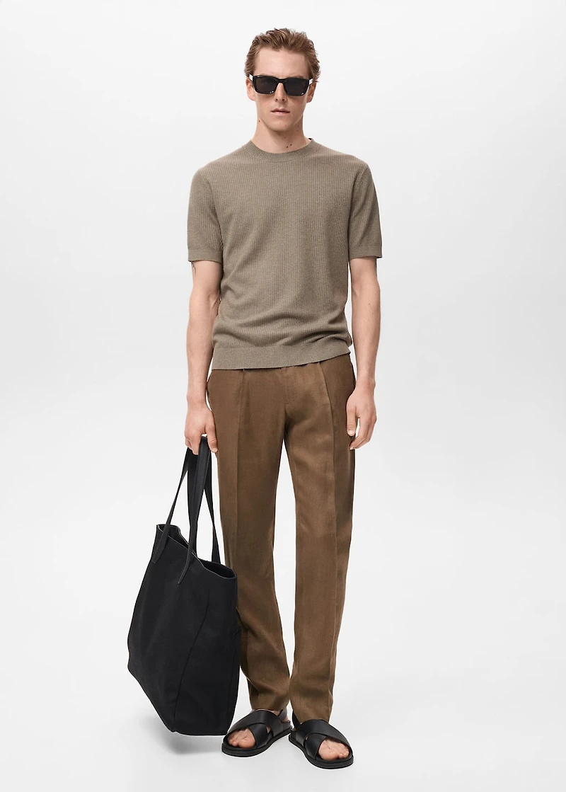 Ribbed knit t-shirt