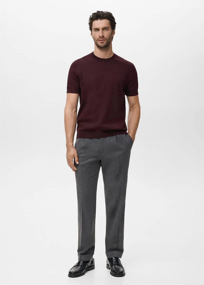 Cotton fine-knit t-shirt