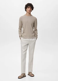 Fine rib-knit cotton sweater