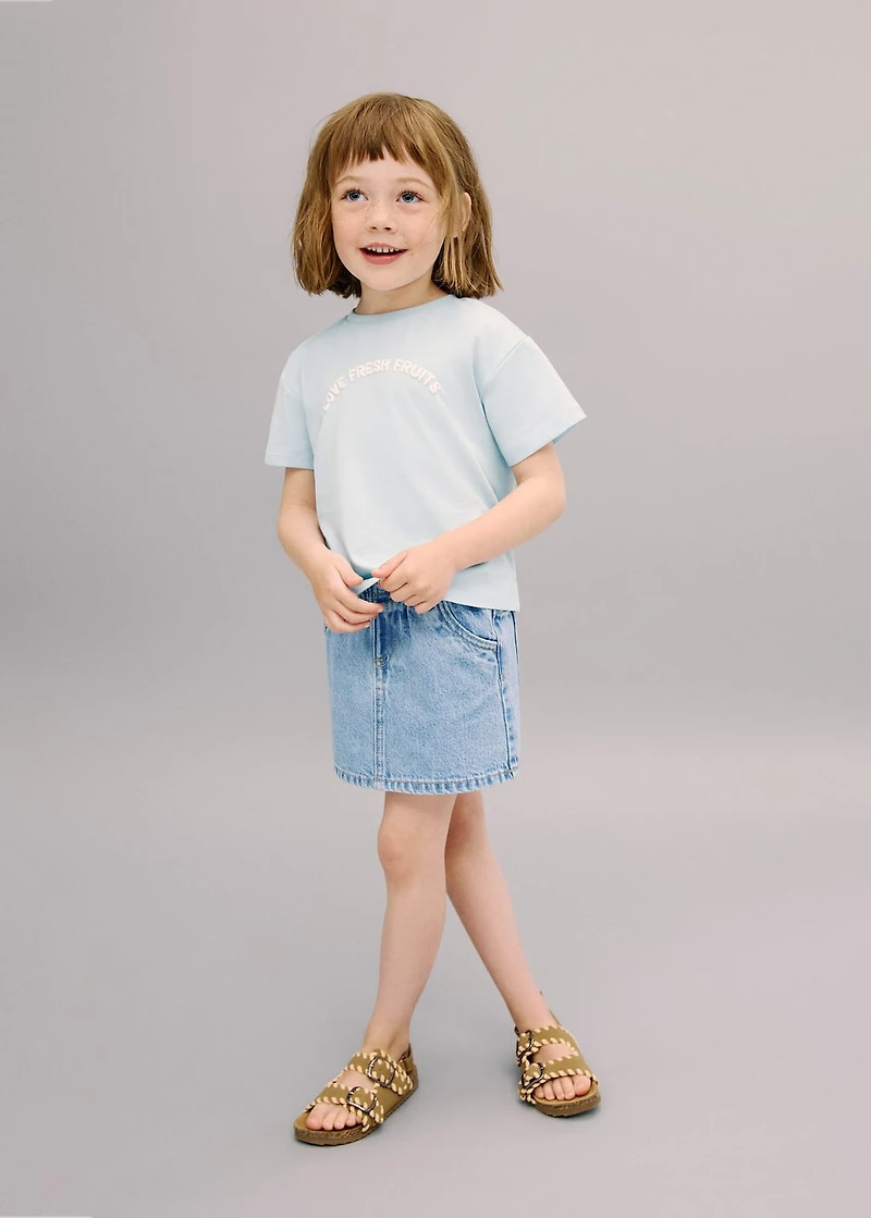 Paperbag denim skirt