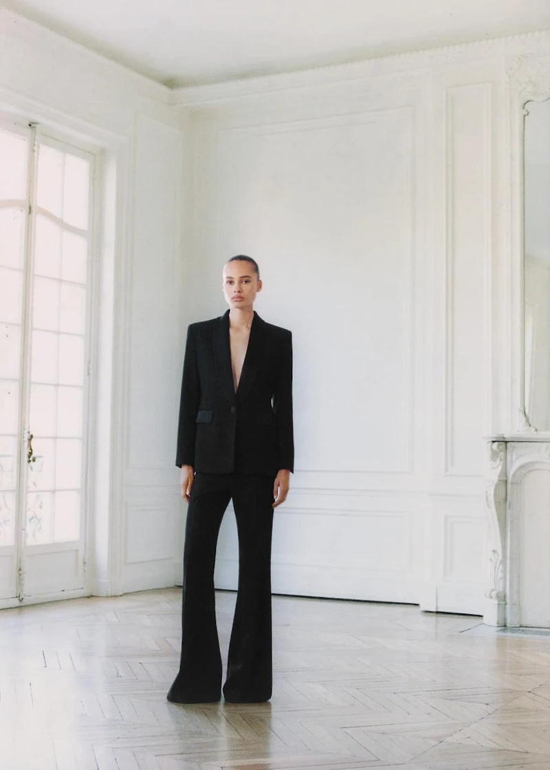 High-waist flared pants