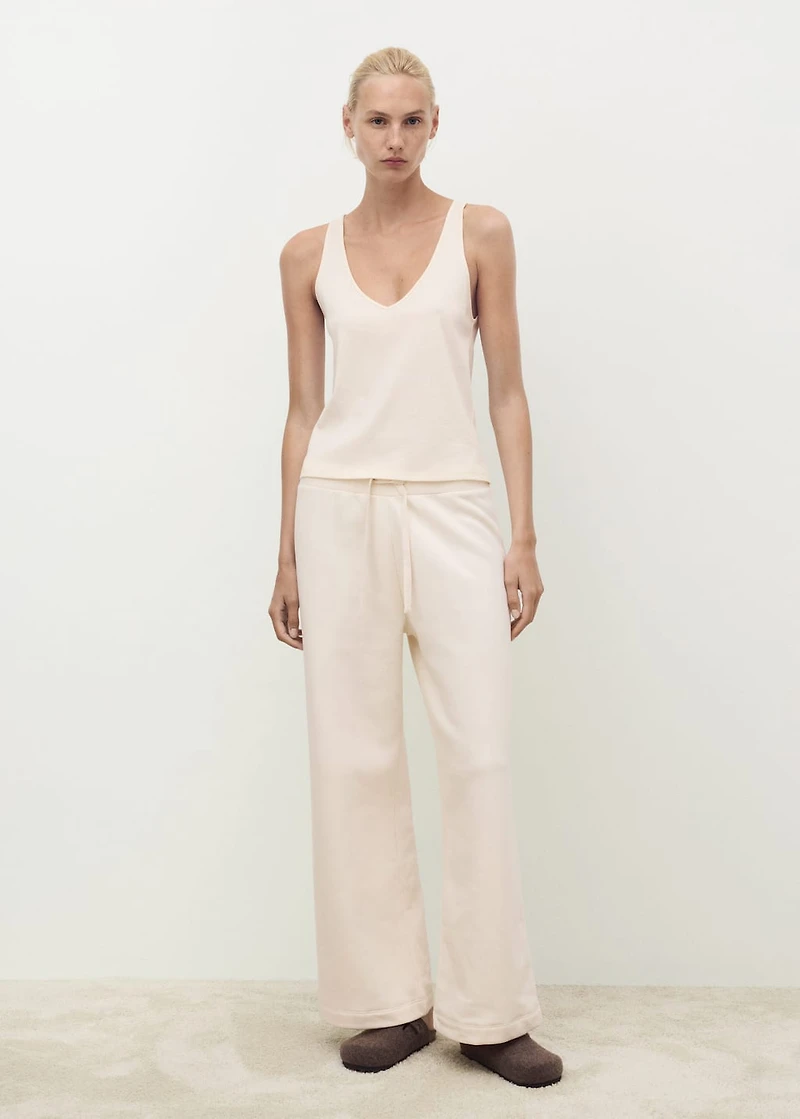Cotton V-neck tank top