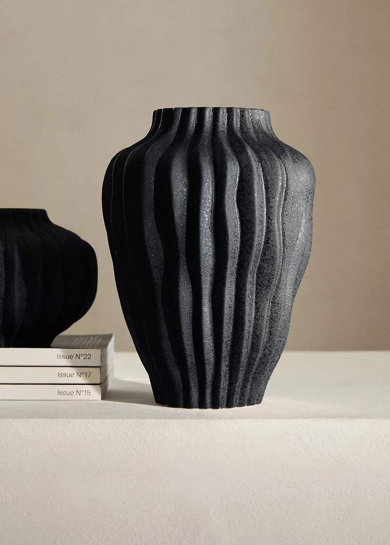 Large organic earthenware vase