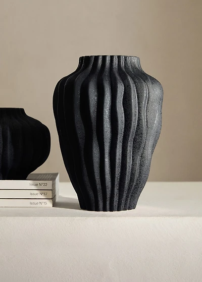 Large organic earthenware vase