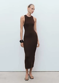 Halter-neck knitted dress
