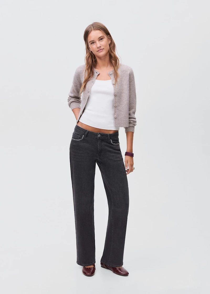 Straight-fit jeans with studs