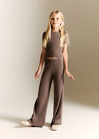 Ribbed-knit pants