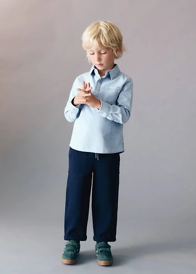 Straight-fit cotton pants
