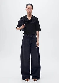 Draped neck top