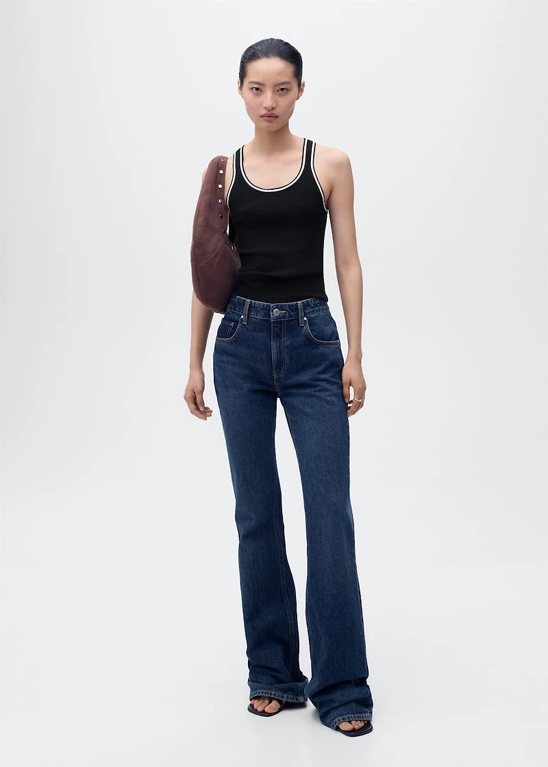 Knitted top with contrast details