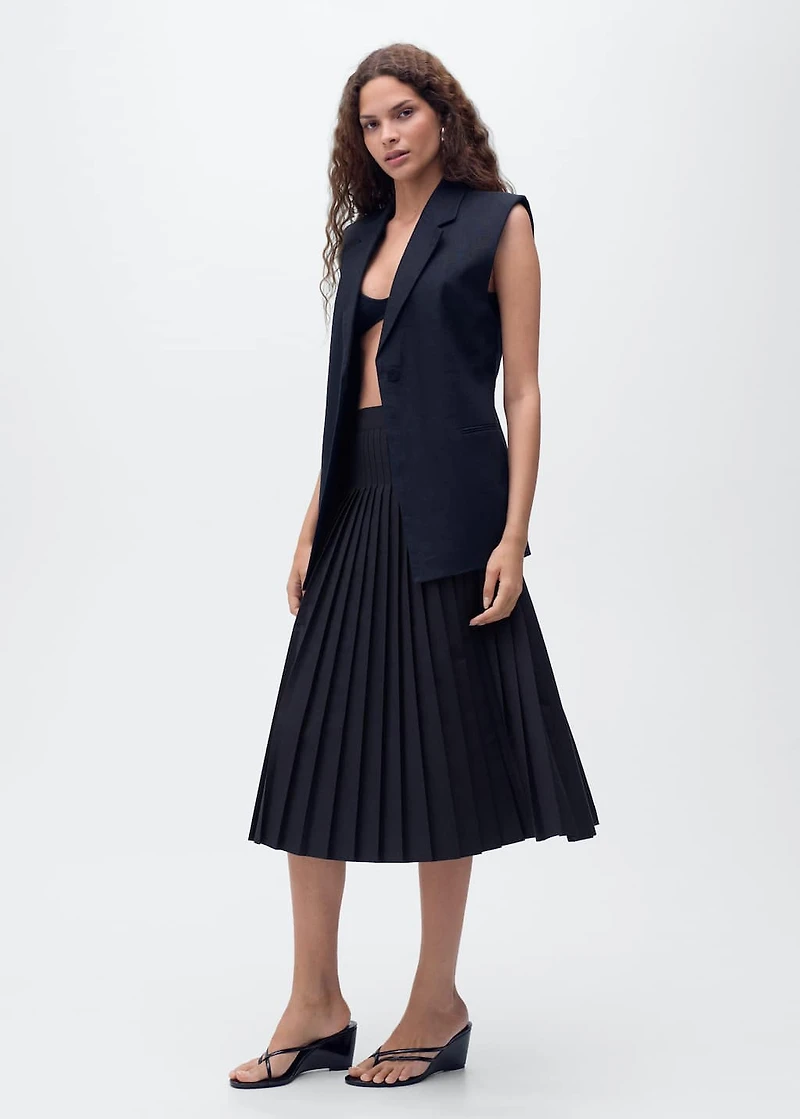 Pleated midi skirt