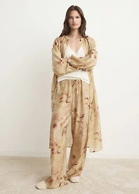 Leaf-print pants