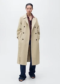Long double-breasted trench coat