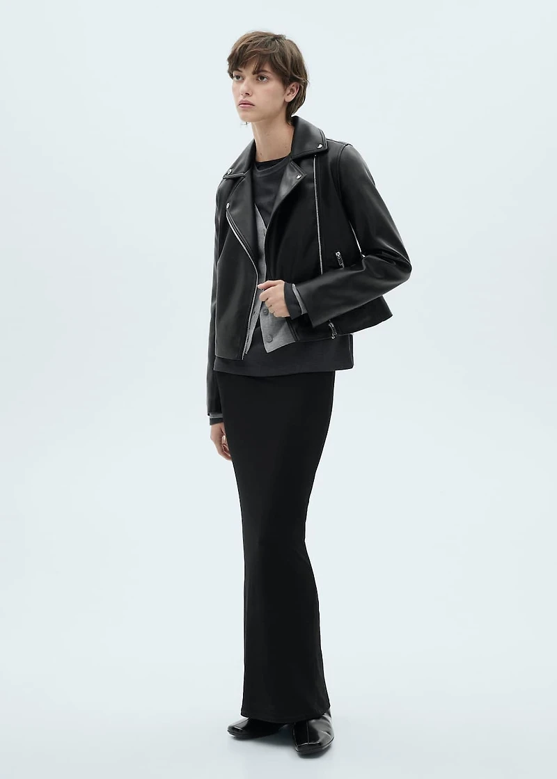 Leather-effect biker jacket