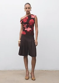 Floral asymmetrical top