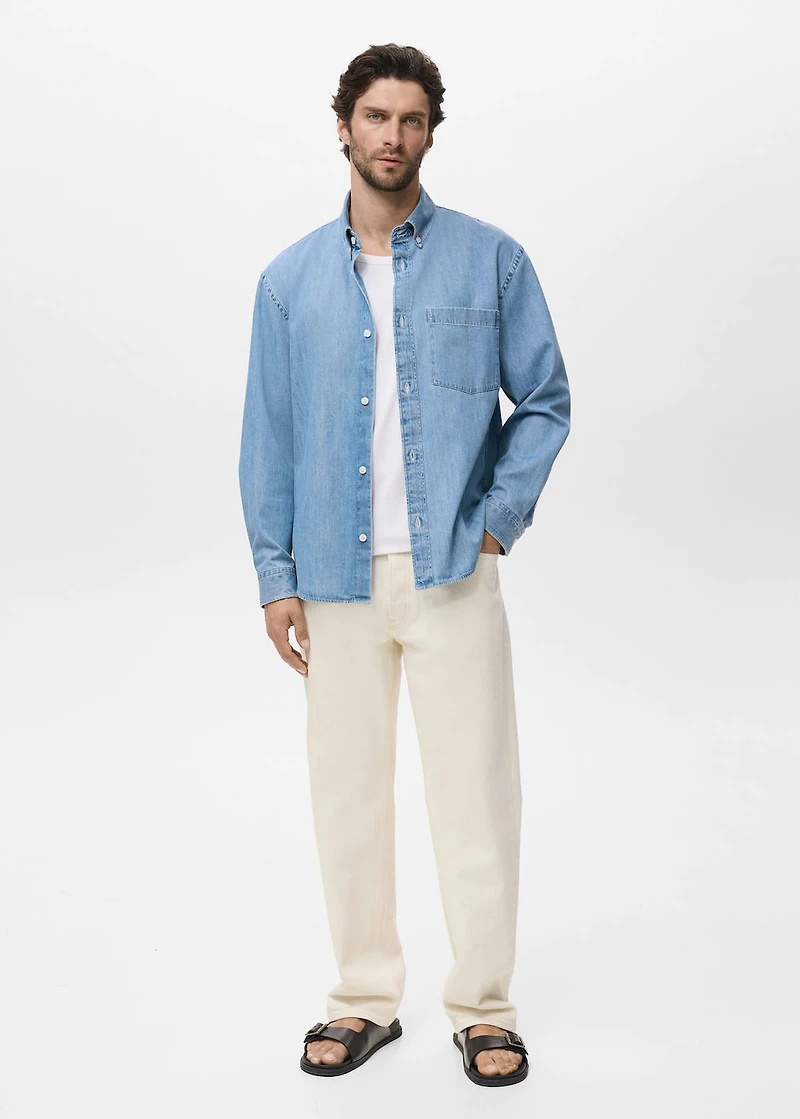 Denim shirt with pocket