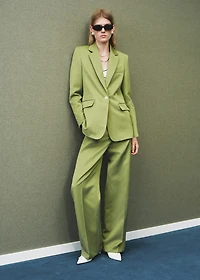 Linen-blend suit blazer