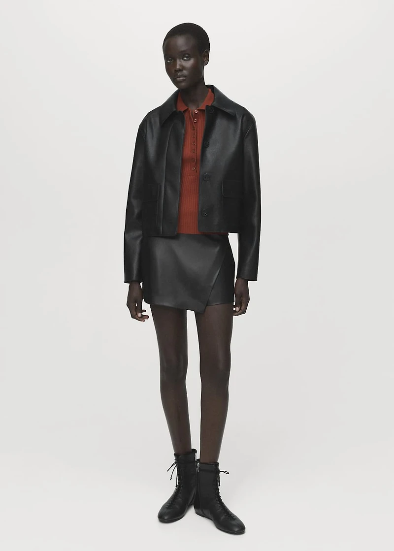 Leather-effect culottes