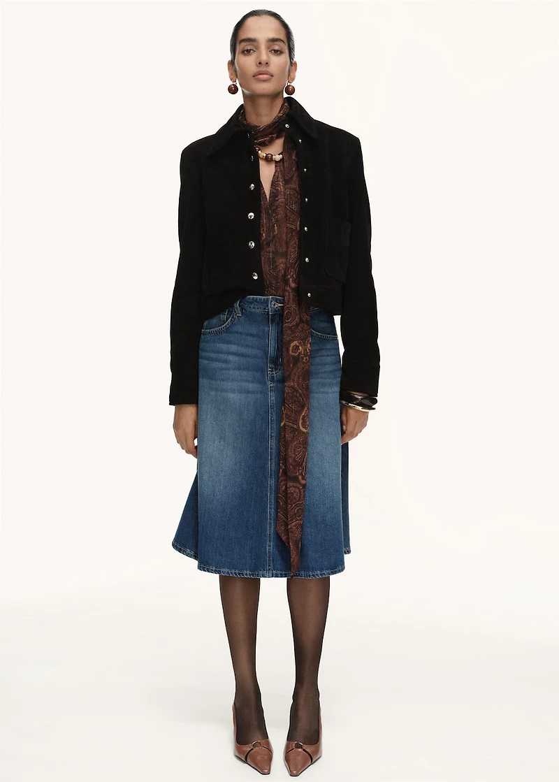 Midi denim skirt