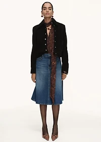 Midi denim skirt