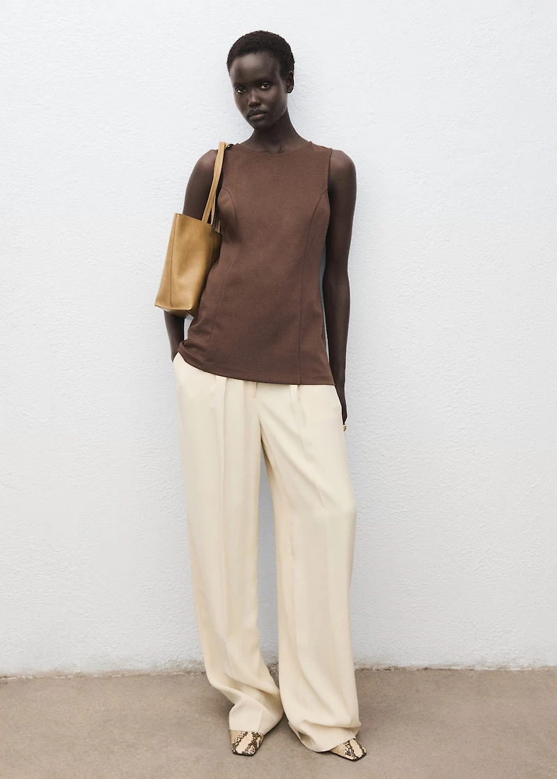 Sleeveless top with stitching detail