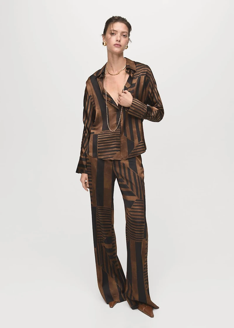 Satin striped trousers
