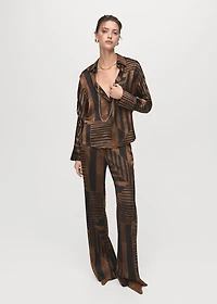 Satin striped trousers