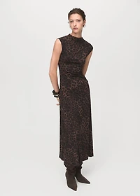 Leopard-print fitted dress
