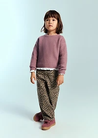 Leopard-print straight jeans