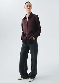 100% silk satin shirt