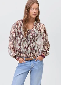 Semi-transparent printed blouse