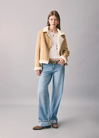 Shearling suede coat