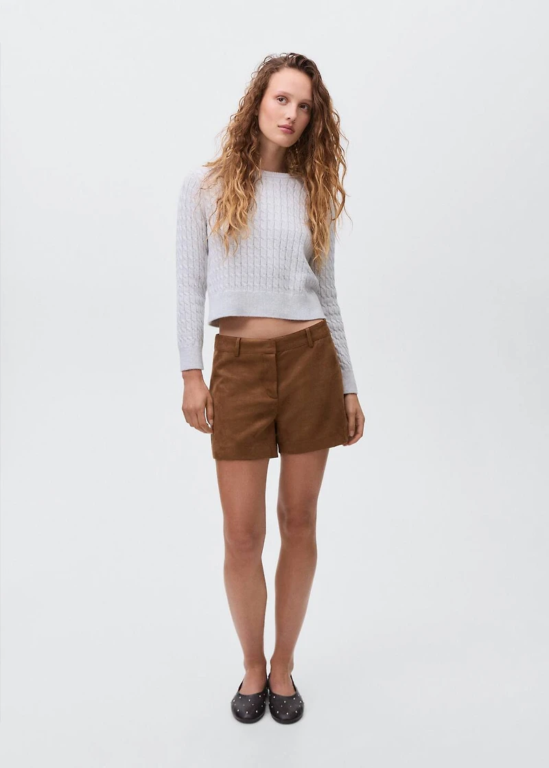 Suede-effect shorts