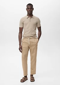 Slim-fit pants with drawstring