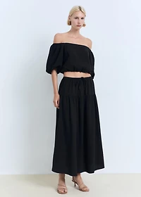 Cotton drawstring skirt