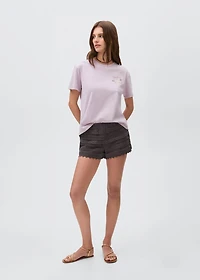Crochet shorts with ruffles