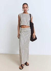 Striped linen skirt