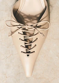 Lace-up high heel shoes