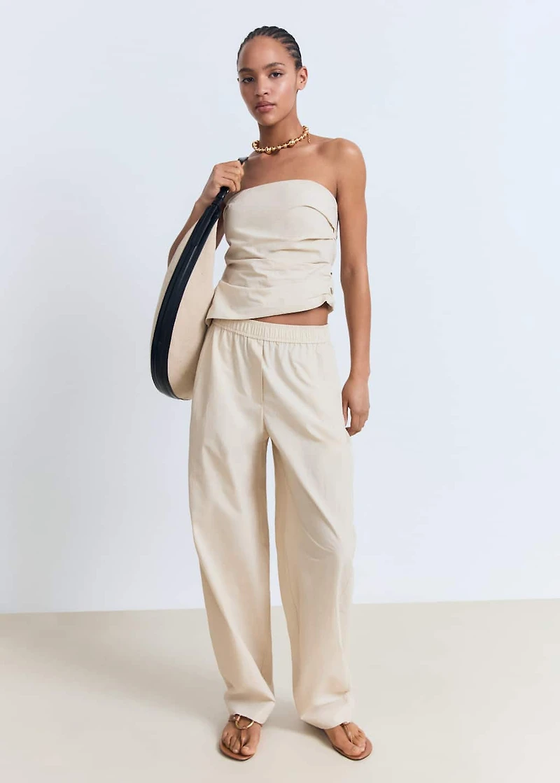 Cotton paperbag pants