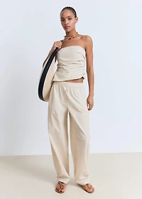 Cotton paperbag pants
