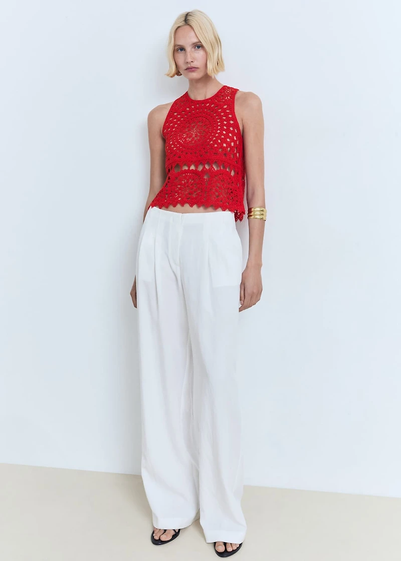 Crochet knitted top