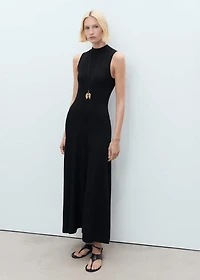 Fine-knit flared dress