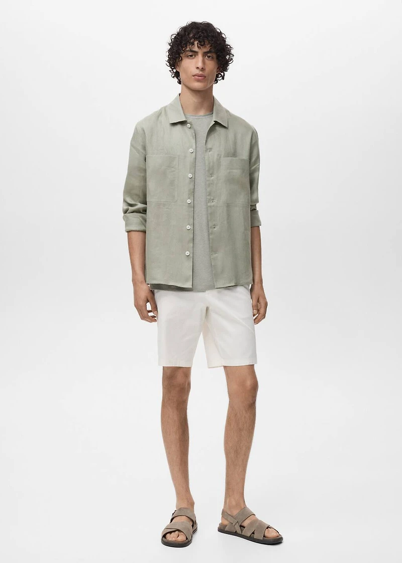 100% linen lightweight overshirt