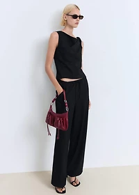 Asymmetrical draped top with straps