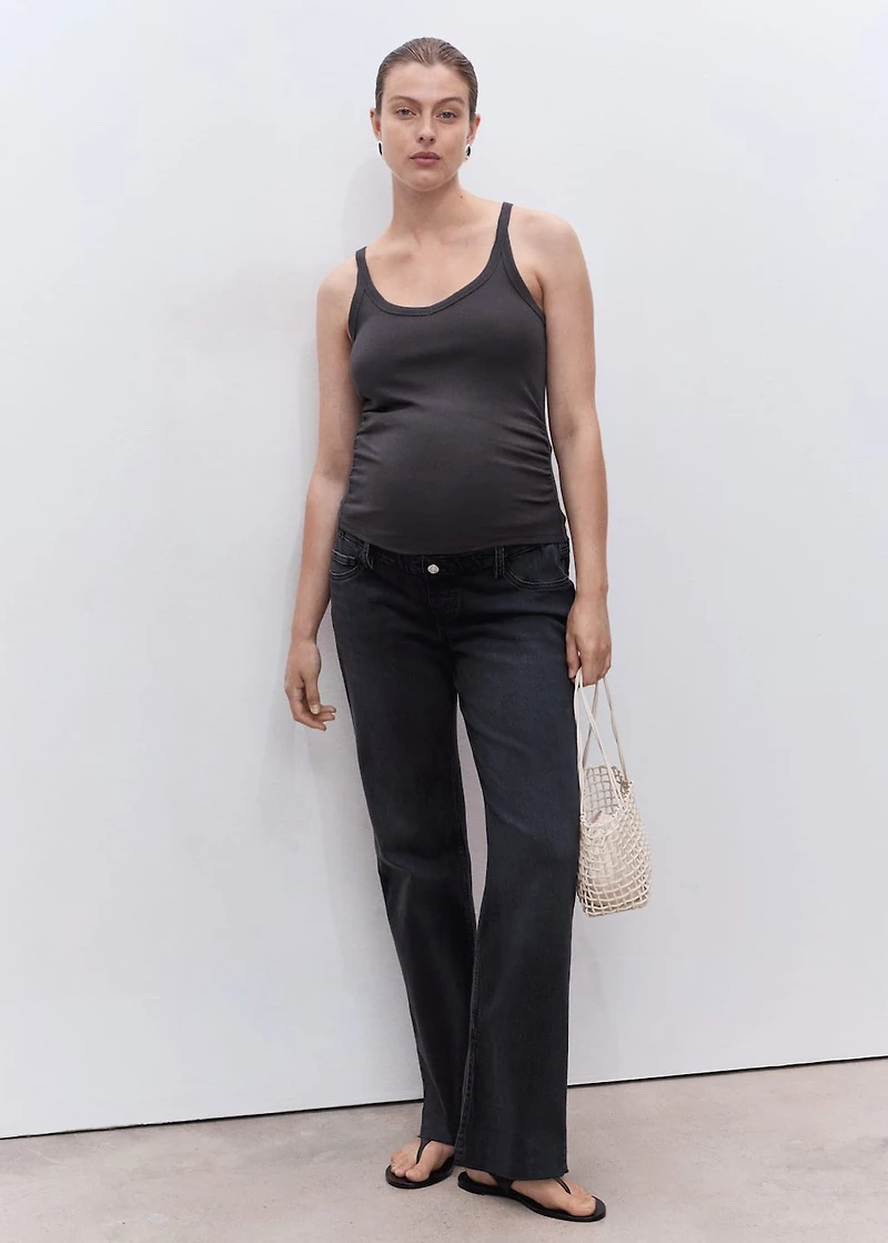 Cotton maternity top with straps