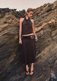 Draped midi skirt