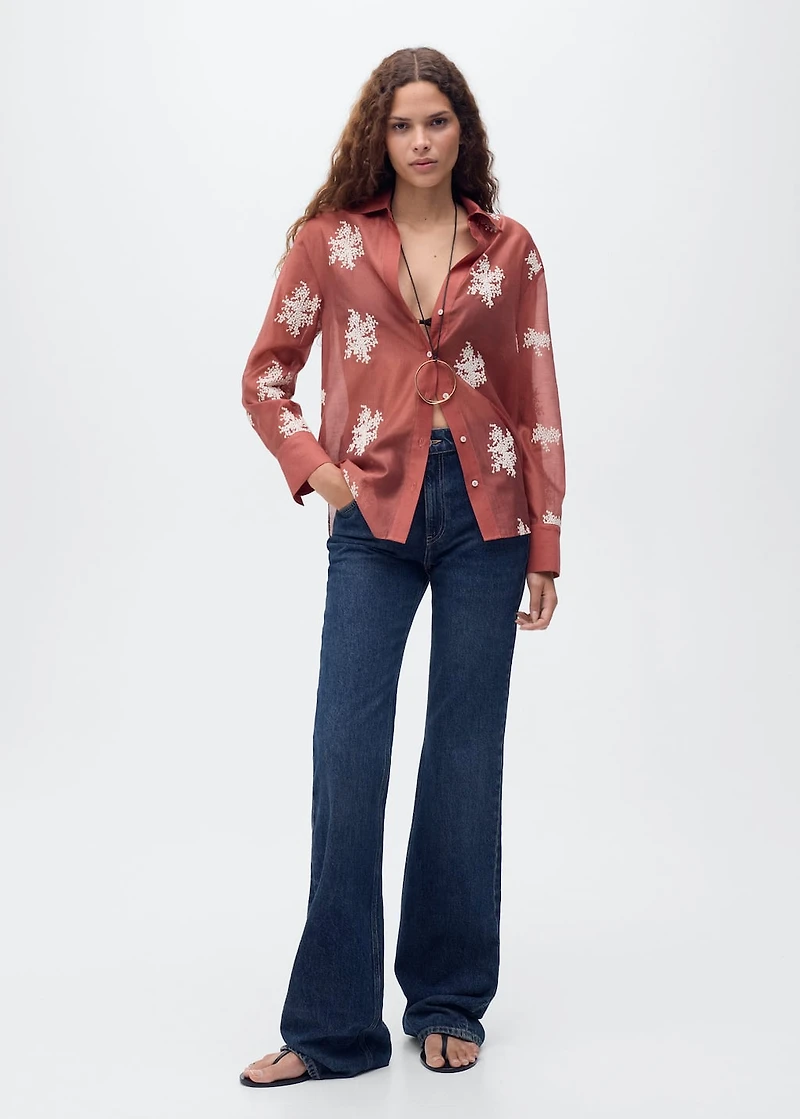 Embroidered lyocell shirt