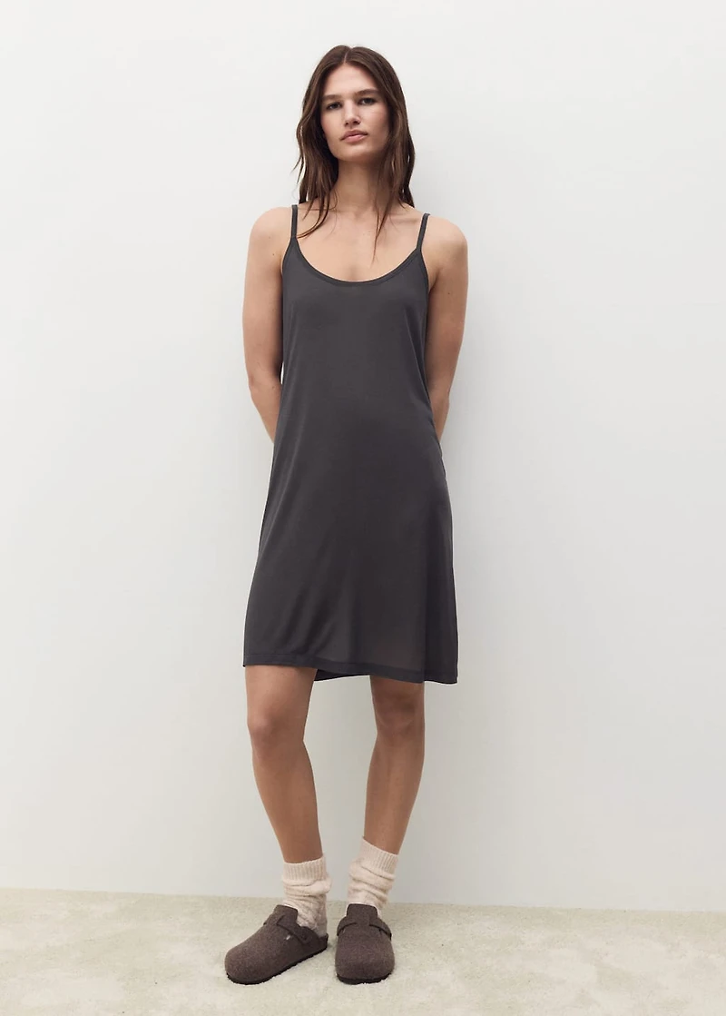 Micro-modal nightgown with straps