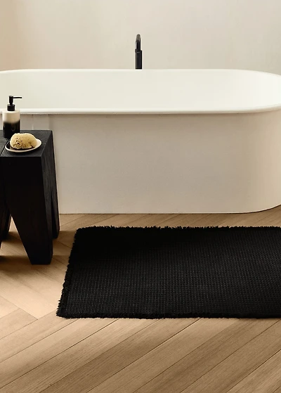 Cotton waffle bath rug