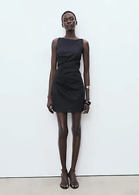 Draped linen dress